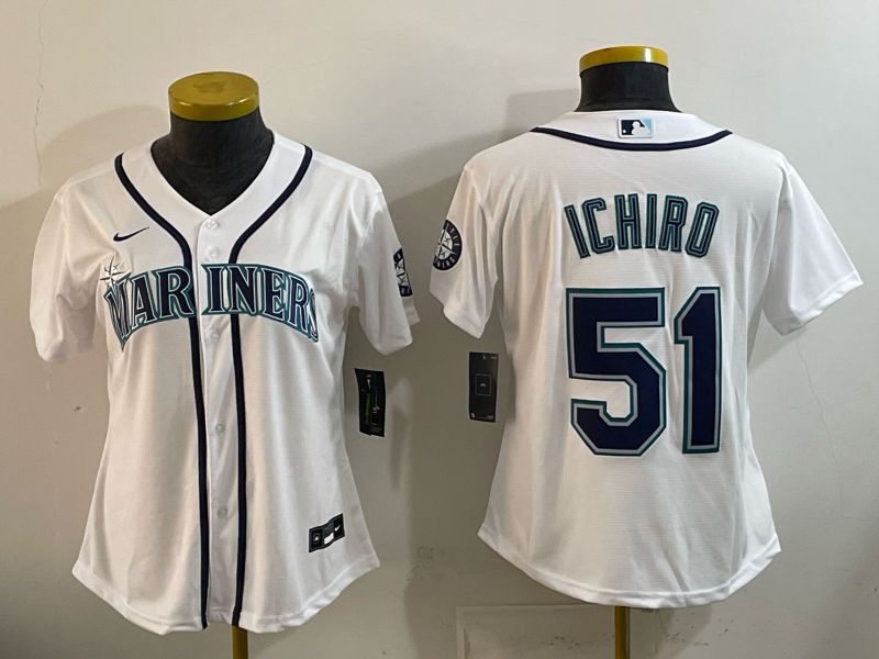 Youth Seattle Mariners #51 Ichiro White Game 2026 Nike MLB Jersey style 01->youth mlb jersey->Youth Jersey